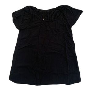 💜 Maurices Black Cut-Out Detail Short Sleeve Top, Size XS